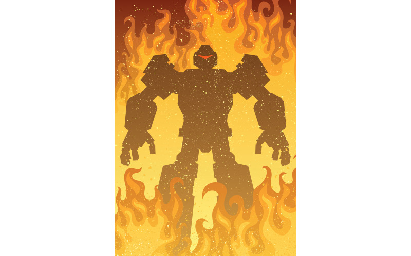 Download Иллюстрация "Robot - Illustration" / Robot - Illustration - Иллюстрация на тему графика robot,giant,transformer,android,science,fiction,future,futuristic,machine,technology,character,modern,powerful,alien,supervillain,villain,silhouette,evil,battle,concept