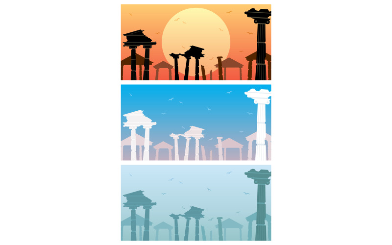 Download Иллюстрация "Ruins - Illustration" / Ruins - Illustration - Иллюстрация на тему графика ruin,historical,remains,debris,rubble,antique,ancient,architecture,column,acropolis,culture,greek,roman,colonnade,sun,heritage,history,background,landscape,wallpaper