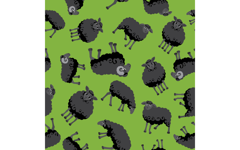 Download Иллюстрация "Sheep Black Pattern - Illustration" / Sheep Black Pattern - Illustration - Иллюстрация на тему графика sheep,lamb,ram,seamless,pattern,tile,animal,cartoon,black,flock,herd,fleece,fur,curly,fluffy,graze,pasture,feed,meadow,field
