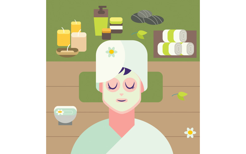 Download Иллюстрация "Spa - Illustration" / Spa - Illustration - Иллюстрация на тему графика spa,massage,care,treatment,beauty,salon,studio,bath,cosmetic,wellness,mask,relaxation,therapy,skin,body,face,woman,character,person,female