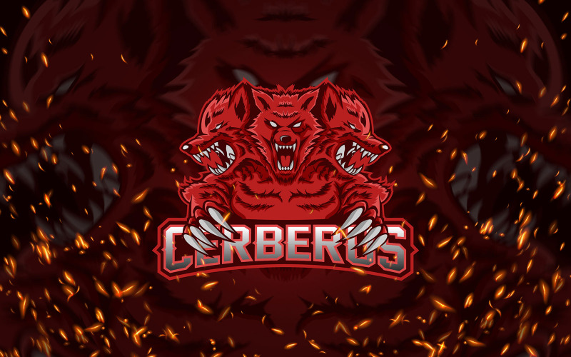 Download Шаблон логотипа "Carberus - Esport  YR Logo Template" / Carberus - Esport  YR Logo Template - Шаблон логотипа на тему графика angry,carberus,dog,esport,fantasy,game,gaming,logo,mascot,mitology,monster,placeit,red