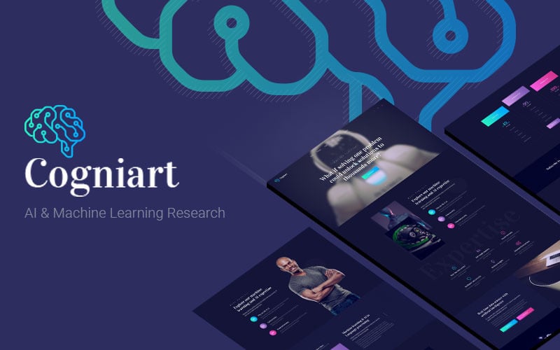 Cogniart - Responsivt AI Research WordPress-tema