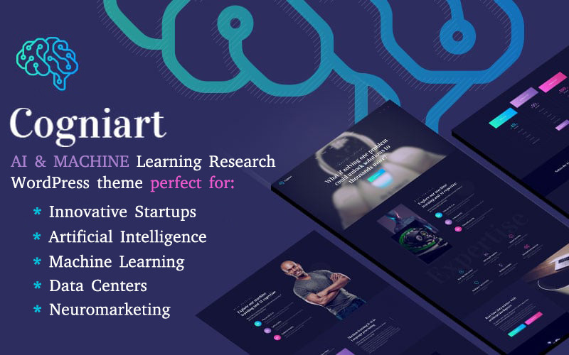 Cogniart - Tema de WordPress de investigación de inteligencia artificial receptiva