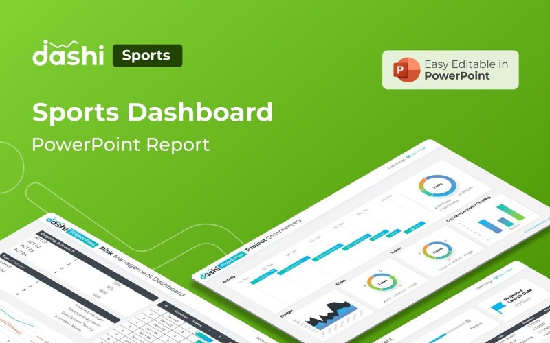Dashi Spor Panosu Rapor Sunumu PowerPoint şablonu