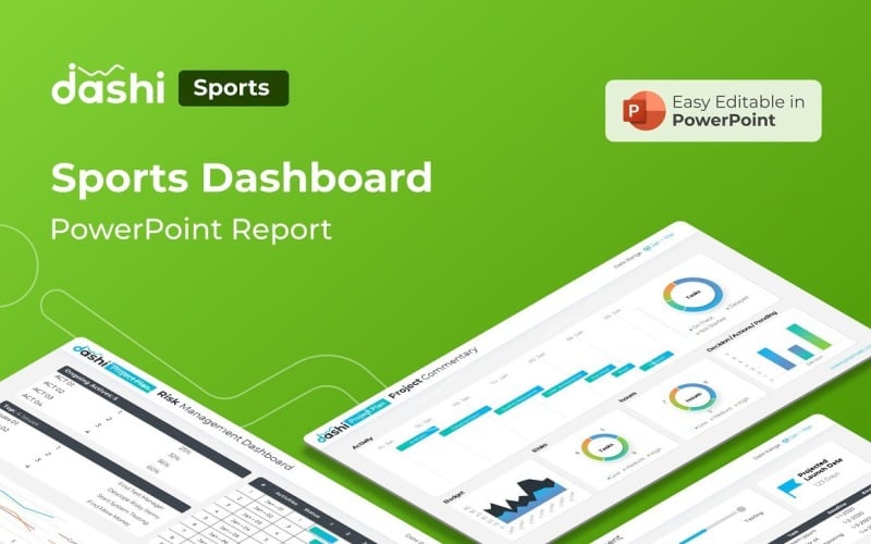 Dashi Sports Dashboard Report Presentation PowerPoint šablony