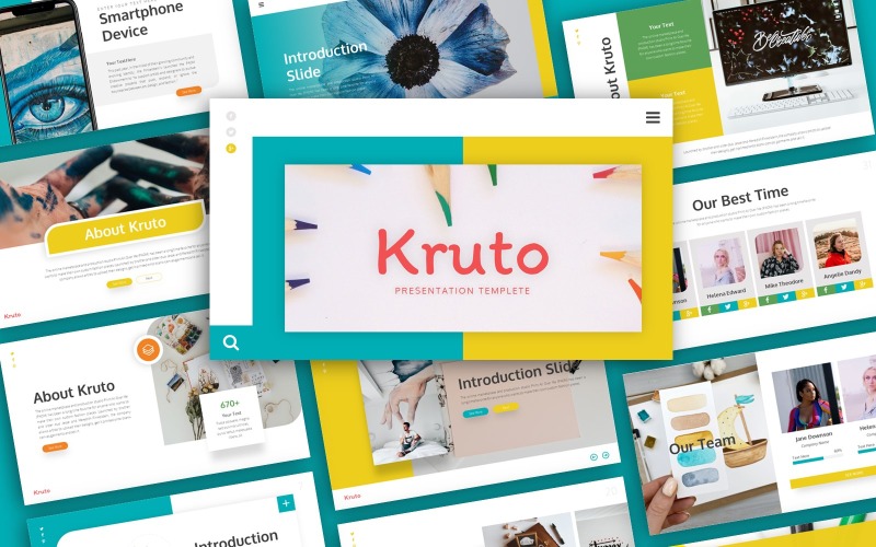 Modelo de apresentação criativa de Kruto em PowerPoint
