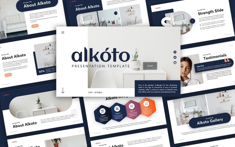 Plantilla de PowerPoint presentación creativa de Alkoto