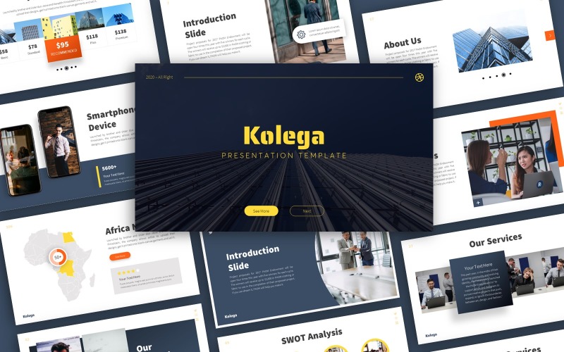 Plantilla de PowerPoint - presentación de negocios de Kolega