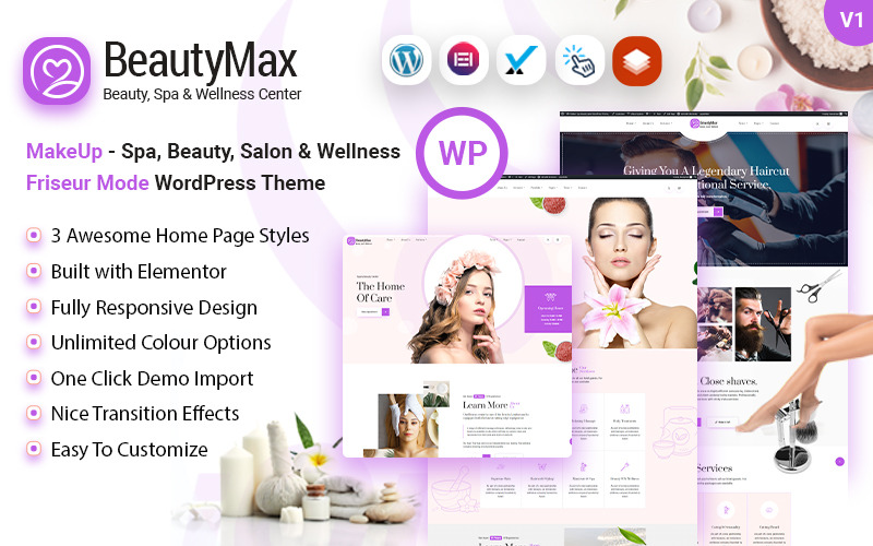 Spa Beauty Wellness Center and Barber Salon WordPress Theme