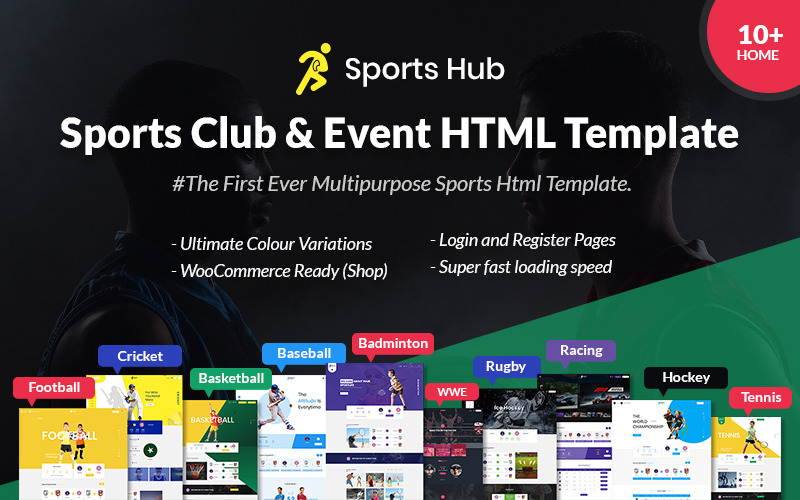 Sports Hub - Modello di pagina di destinazione per club sportivo e evento