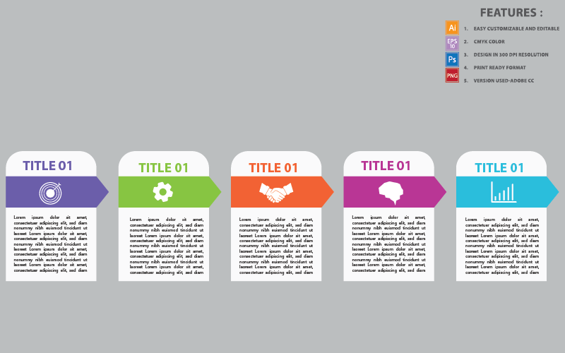 Elementos de infografía de diseño vectorial de negocios vectoriales