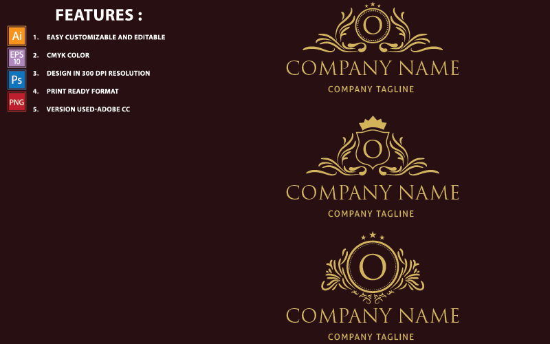 Download Шаблон логотипа "Golden O Letter Luxury Vector Design Logo Template" / Golden O Letter Luxury Vector Design Logo Template - Шаблон логотипа на тему графика royal,luxury,classic,elegant,vector,design,decor,modern,ornament,template,letter,vintage,decorative,boutique,element,decoration,logo,flourish,swirl,style