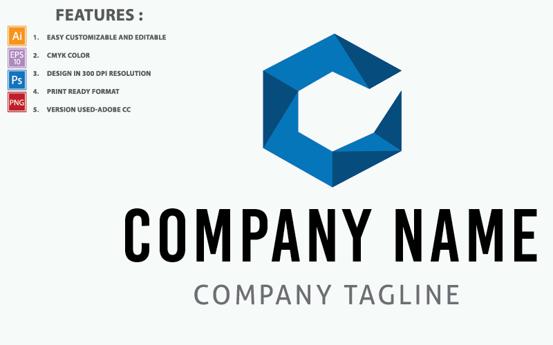 Modèle de logo de conception de vecteur de technologie lettre C
