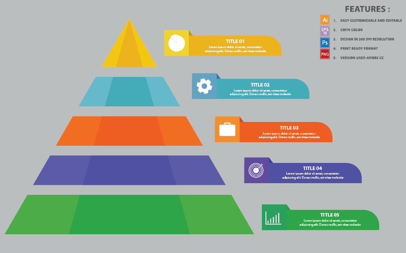Піраміда вектор дизайн елементів інфографіки