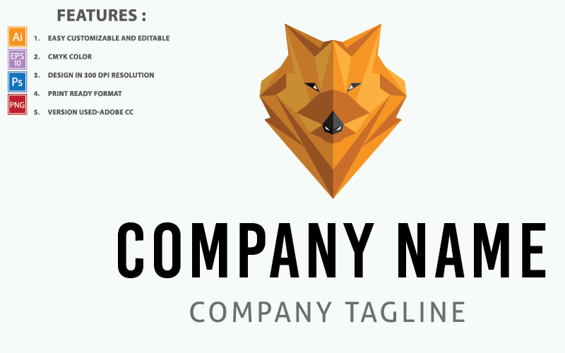 Download Шаблон логотипа "Polygon Wolf Head Vector Design Logo Template" / Polygon Wolf Head Vector Design Logo Template - Шаблон логотипа на тему графика wild,style,illustration,animal,abstract,wolf,wildlife,graphic,zoo,logo,design,mammal,head,isolated,icon,symbol,colorful,dog,triangular,poly
