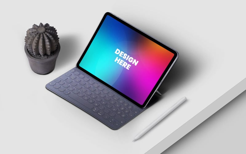 Download Мокап для продукта "Tablet product mockup" / Tablet product mockup - Мокап для продукта на тему графика tablet,psd,mockups,website,graphic,presentations,branding,ipad,keyboard,air,pro,new,mini,mockup,web