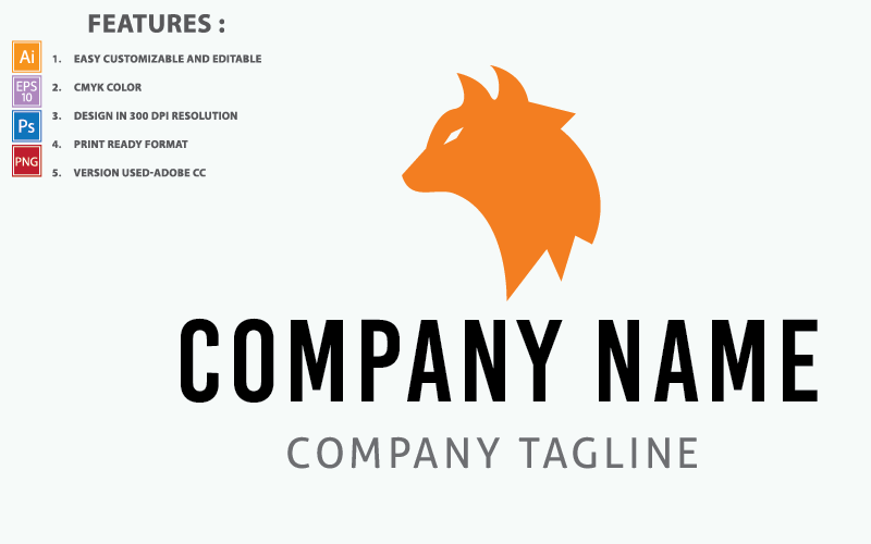 Download Шаблон логотипа "Wolf Head Vector Design Logo Template" / Wolf Head Vector Design Logo Template - Шаблон логотипа на тему графика wild,illustration,animal,face,wolf,nature,art,graphic,emblem,vector,logo,design,modern,head,sign,icon,mascot,strength,symbol,template