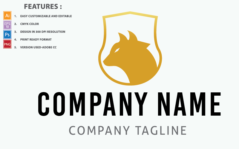 Download Шаблон логотипа "Wolf Head With Shield Logo Template" / Wolf Head With Shield Logo Template - Шаблон логотипа на тему графика wild,illustration,animal,face,wolf,nature,art,graphic,vector,logo,design,modern,head,sign,icon,mascot,strength,symbol,template,shield