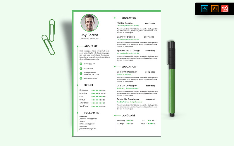 Download Резюме "Business CV Resume Template" / Business CV Resume Template - Резюме на тему графика resume,template,cv,business,curriculum,corporate,company,employment,job,print,design,professional,creative,templates