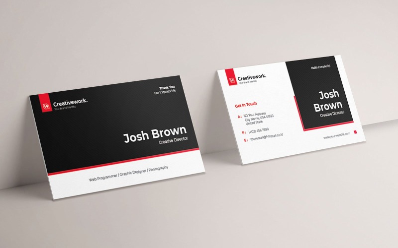 Download Фирменный стиль "Creative Agency Business Card AC - Corporate Identity Template" / Creative Agency Business Card AC - Corporate Identity Template - Фирменный стиль на тему графика business,company,print,paper,design,promotion,creative,black,red,clean