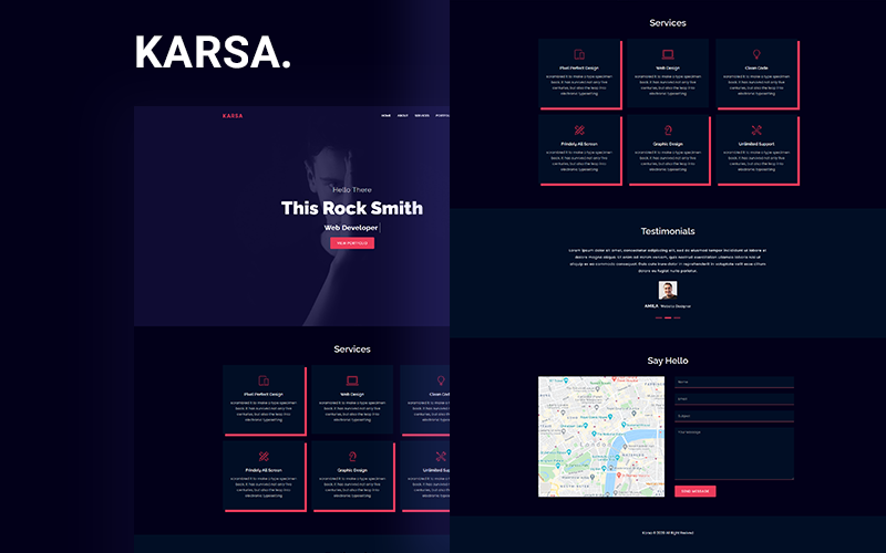Karsa - адаптивный шаблон для загрузки портфолио