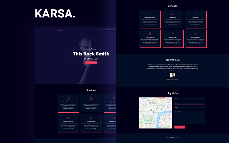 Karsa - Modelo de site de bootstrap de portfólio responsivo