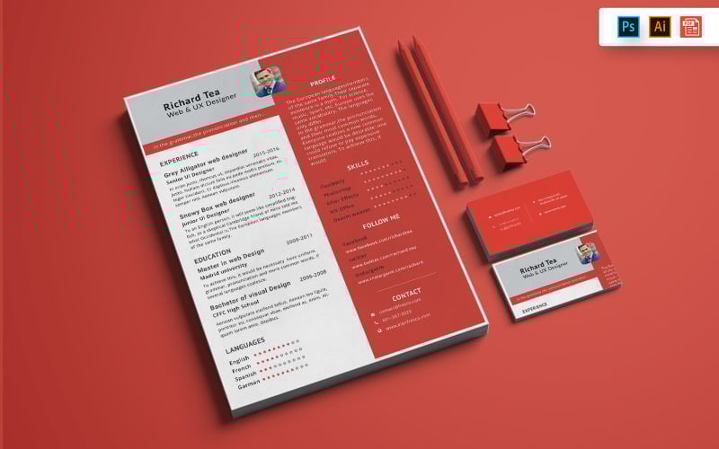 Download Резюме "Minimal Resume Template" / Minimal Resume Template - Резюме на тему графика resume,template,cv,business,curriculum,corporate,company,employment,job,print,design,professional,creative,templates