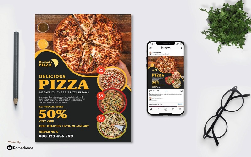 Download Фирменный стиль "Restaurant vol.03 - Flyer TY - Corporate Identity Template" / Restaurant vol.03 - Flyer TY - Corporate Identity Template - Фирменный стиль на тему графика banner,print,design,services,business,promotion,restaurant,pizza,cafe,bar