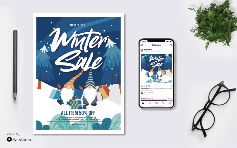 Download Фирменный стиль "Winter Sale Vol.02 - Flyer AS - Corporate Identity Template" / Winter Sale Vol.02 - Flyer AS - Corporate Identity Template - Фирменный стиль на тему графика banner,design,business,promotion,services,events,winter,vector,snow,flyer