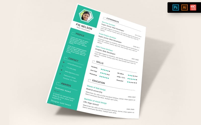 Download Резюме "Business CV Resume Template" / Business CV Resume Template - Резюме на тему графика resume,template,cv,business,curriculum,corporate,company,employment,job,print,design,professional,creative,templates