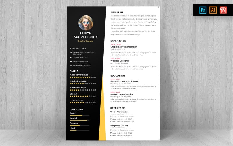 Download Резюме "Business CV Resume Template" / Business CV Resume Template - Резюме на тему графика resume,template,cv,business,curriculum,corporate,company,employment,job,print,design,professional,creative,templates