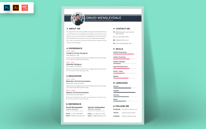 Business CV Resume Template #148755 - TemplateMonster