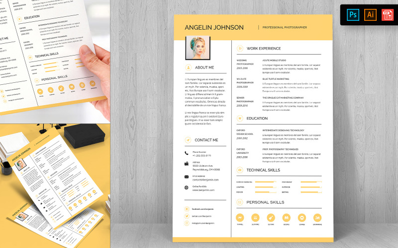 Download Резюме "Creative Resume Template" / Creative Resume Template - Резюме на тему графика resume,template,cv,business,curriculum,corporate,company,employment,job,print,design,professional,creative,templates