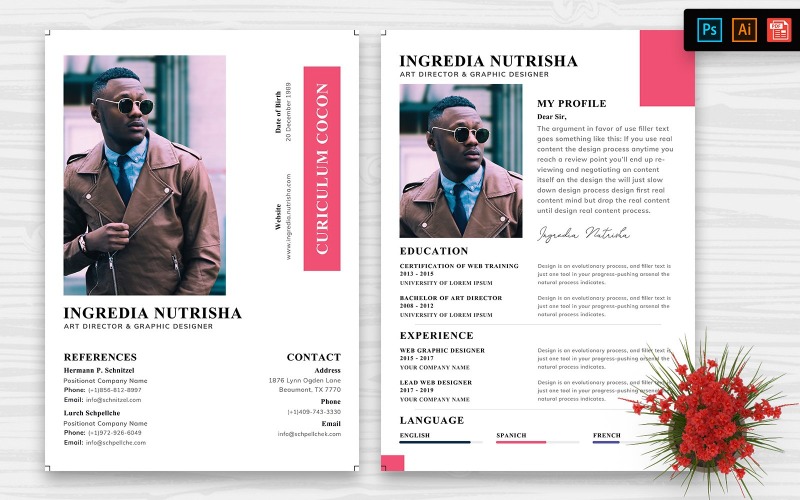 Download Резюме "Creative Resume Template" / Creative Resume Template - Резюме на тему графика resume,template,cv,business,curriculum,corporate,company,employment,job,print,design,professional,creative,templates