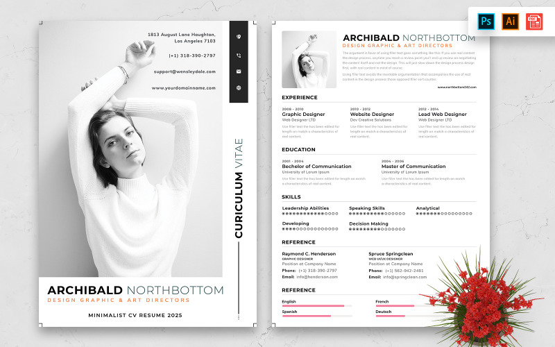 Download Резюме "Creative Resume Template" / Creative Resume Template - Резюме на тему графика resume,template,cv,business,curriculum,corporate,company,employment,job,print,design,professional,creative,templates