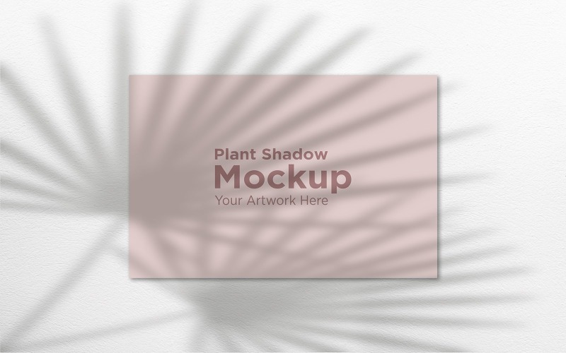 Landschap leeg frame Mockup met palmblad Shadow Template productmodel