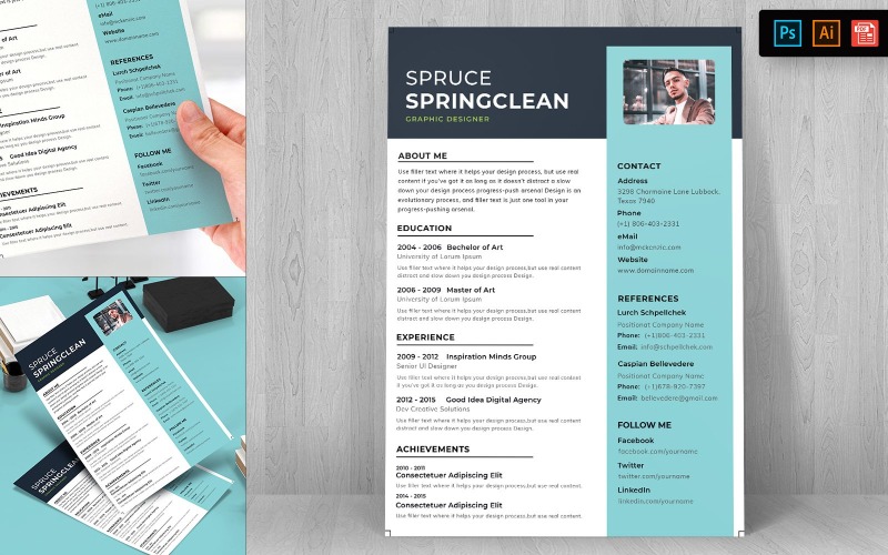 Download Резюме "Professional CV Resume Template" / Professional CV Resume Template - Резюме на тему графика resume,template,cv,business,curriculum,corporate,company,employment,job,print,design,professional,creative,templates