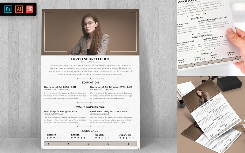 Download Резюме "Professional Resume Template" / Professional Resume Template - Резюме на тему графика templates,creative,professional,design,print,job,employment,company,corporate,curriculum,business,cv,template,resume