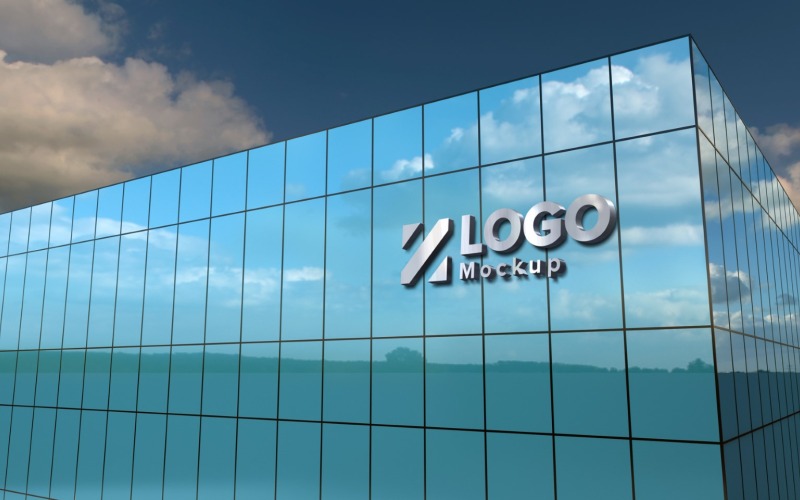 Stållogotyp Mockup 3D butiksskylt Elegant produktmodell