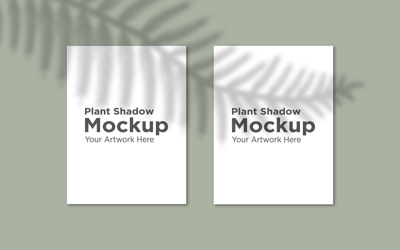 Twee frame met palm Natuurlijk blad Shadow Mockup Achtergrondproductmodel