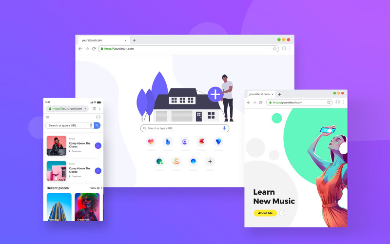 Böngésző Ablakkeret termékmockup
