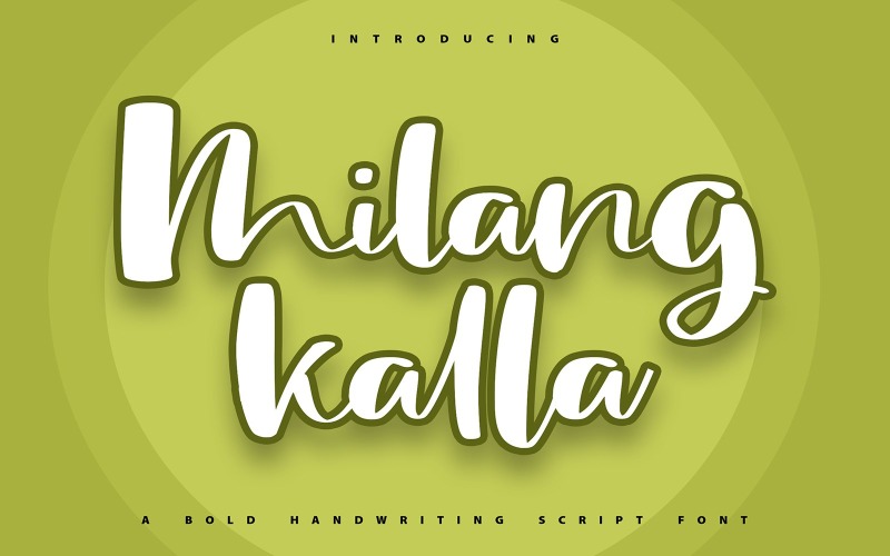 Milangkala | Vet handschrift cursief lettertype