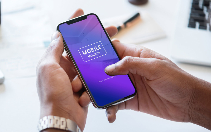 Download Мокап для продукта "Mobile with Hand product mockup" / Mobile with Hand product mockup - Мокап для продукта на тему графика mobile,hand,psd,mockups,website,graphic,presentations,branding,app,apps,iphone,with,presentation,promotion,android