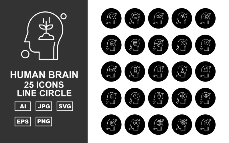 Download Набор иконок "25 Premium Human Brain Line Circle Icon Set" / 25 Premium Human Brain Line Circle Icon Set - Набор иконок на тему music home,alert,server,folder,location,at the rate,chat,laptop,pie,recycle bin,film,lcd,music,mail,screwdriver,mobile,reload,telephone,upload,icon