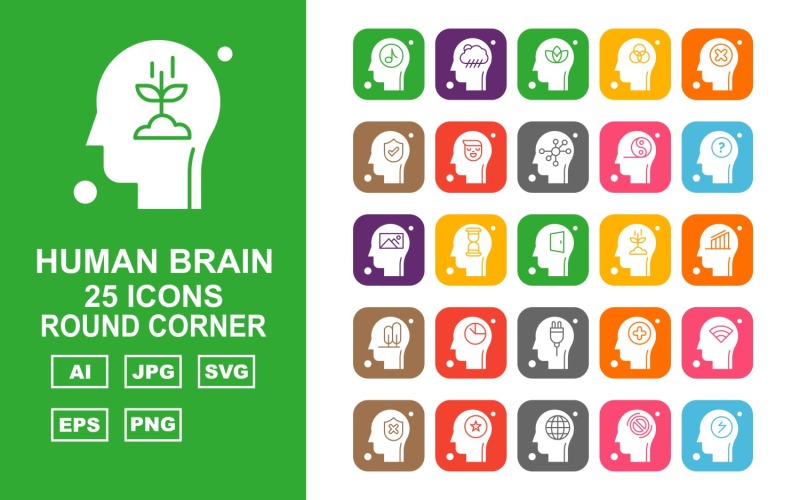 Download Набор иконок "25 Premium Human Brain Round Corner Icon Set" / 25 Premium Human Brain Round Corner Icon Set - Набор иконок на тему music home,alert,server,folder,location,at the rate,chat,laptop,pie,recycle bin,film,lcd,music,mail,screwdriver,mobile,reload,telephone,upload,icon