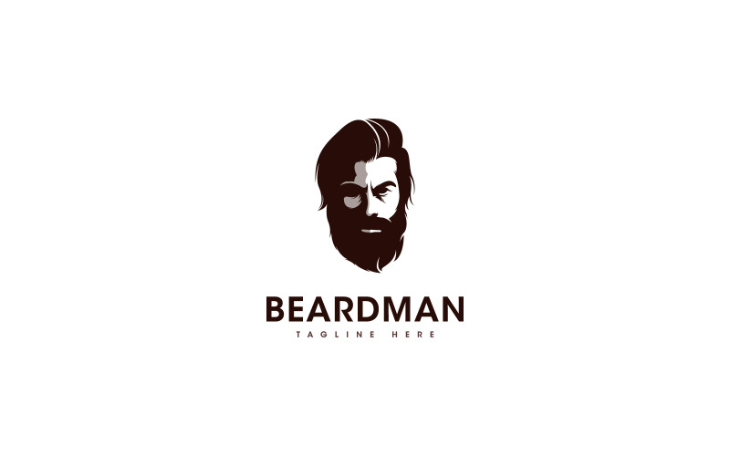 Download Шаблон логотипа "Beard Logo Template suitable for barber shop, fashion brand, etc." / Beard Logo Template suitable for barber shop, fashion brand, etc. - Шаблон логотипа на тему графика beard logo,man logo,hipster,hair,barber logo,handsome,old,brand,geek