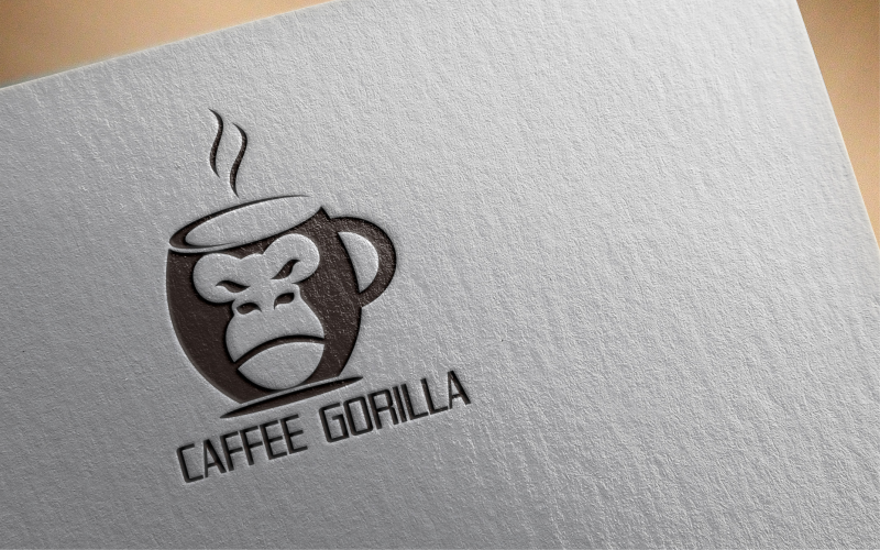 Download Шаблон логотипа "Caffee Gorilla Logo Template" / Caffee Gorilla Logo Template - Шаблон логотипа на тему графика animal,gorilla,coffee,illustration,monkey,vector,drink,character,design,logo,strong,cup,zoo,business,style,mug,food,africa,huge,cafe
