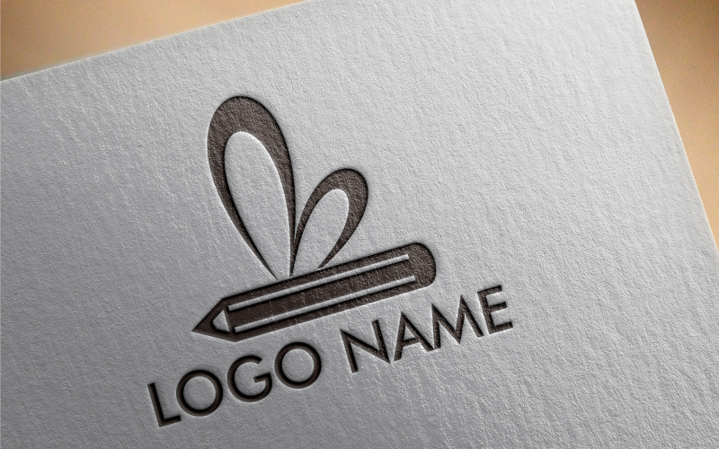 Flygande penna logotyp mall