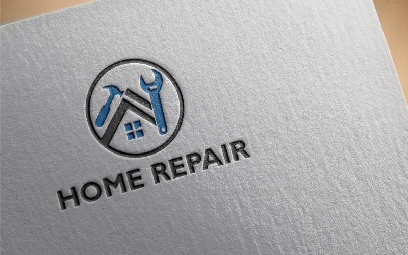 Download Шаблон логотипа "Home Repair Logo Template" / Home Repair Logo Template - Шаблон логотипа на тему графика home,house,repair,work,construction,renovation,man,service,job,repairman,interior,contractor,builder,renovate,build,building,vector,estate,repairer,hammer