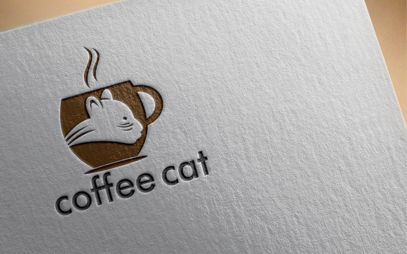 Kaffe katt logotyp mall